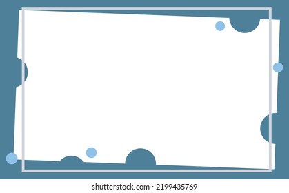A piece of white colored paper with grey line frame within blue colored background. Background with copyspace. Suitable for card, presentation, cover, and wallpaper.