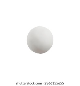 Piece of white plasticine dough or modeling clay for kids crafts, realistic render vector illustration isolated on white background. Kids soft modelling clay lump.