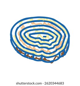 piece wood timber doodle icon sketch vector. piece wood timber sign. isolated symbol illustration