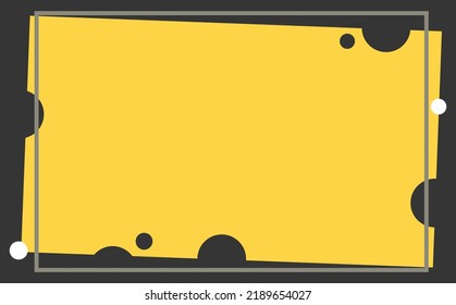 A piece of yellow colored paper and a dark army green line frame within blue background. Background with copyspace. Suitable for card, presentation, cover, and wallpaper.