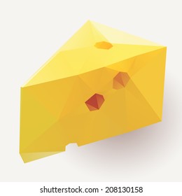 piece of yellow porous cheese food with holes