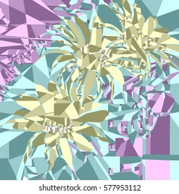 the pieces assembled into an image of a cactus with flowers