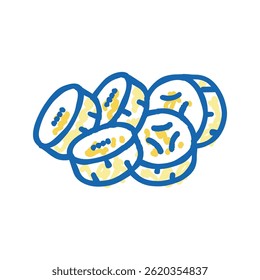 pedaços de casca de banana ícone de doodle esboço vetor. pedaços de casca de banana sinal. símbolo isolado ilustração