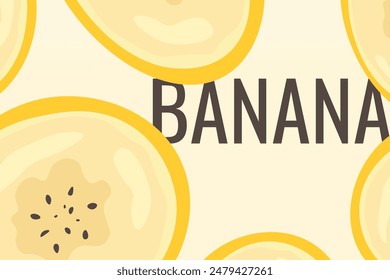 Pieces of banana slice snack. Topical resh banana slice cut fruit. National Banana Day