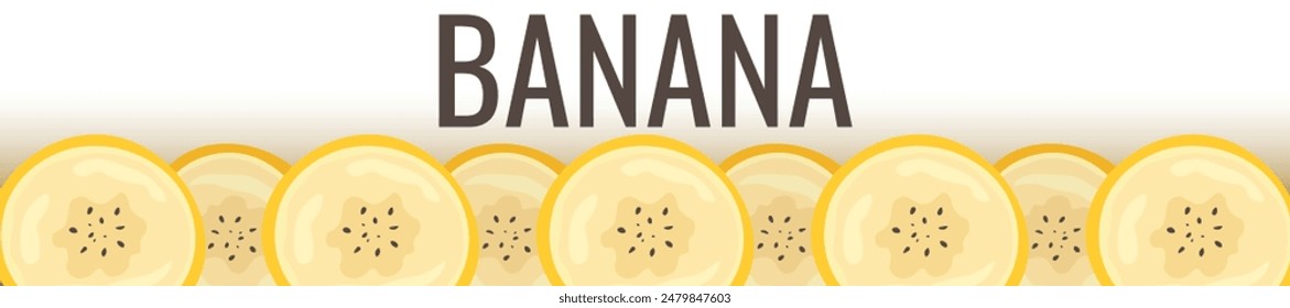 Pieces of banana slice snack. Topical resh banana slice cut fruit. National Banana Day