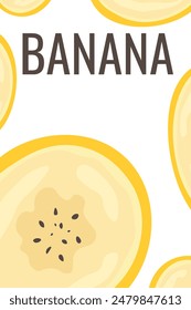 Pieces of banana slice snack. Topical resh banana slice cut fruit. National Banana Day