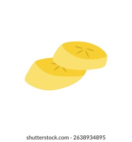 Pieces of bananas. Vector illustration. 