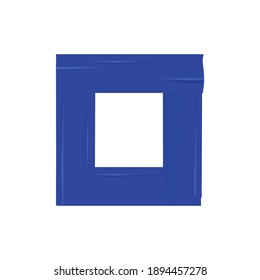 Pieces of blue adhesive paper stuck in square shape realistic vector illustration