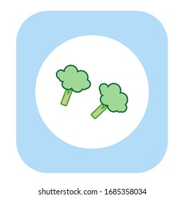 pieces of broccoli on white background