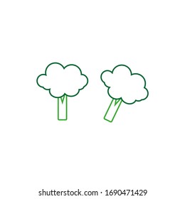 pieces of broccoli on white background