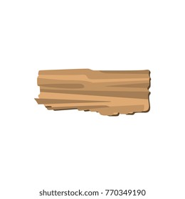 Pieces of broken plank isolated on white background