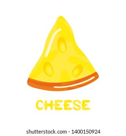 Pieces of cheese on white background. Isolated. Template for fabric, wrapping, textile, wallpaper, print for kids clothes, card, cover, backdrop Vector illustration