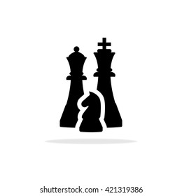 Pieces of chess in flat style. Vector symbol. 