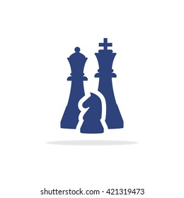 Pieces of chess in flat style. Vector symbol. 