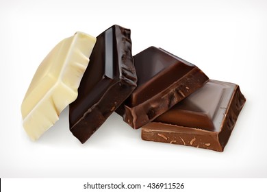 Trozos de chocolate, icono vectorial