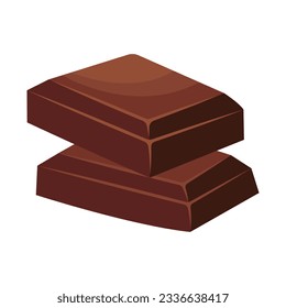 Pieces of chocolate. vector illustration on a white background