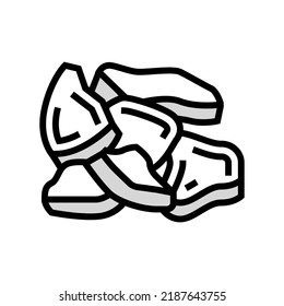 pieces coconut color icon vector. pieces coconut sign. isolated symbol illustration