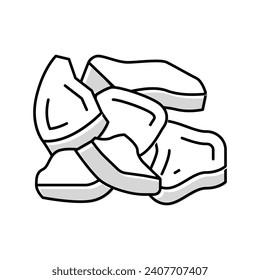 pieces coconut color icon vector. pieces coconut sign. isolated symbol illustration