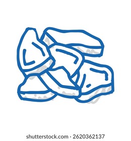 pieces coconut doodle icon sketch vector. pieces coconut sign. isolated symbol illustration