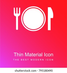 Pieces of cutlery red and pink gradient material white icon minimal design