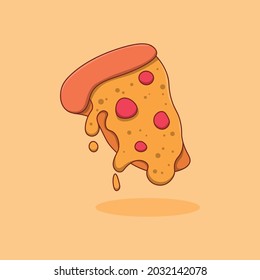 Pieces of delicious pizza vector illustration