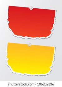 A pieces of empty torn papers. Vector