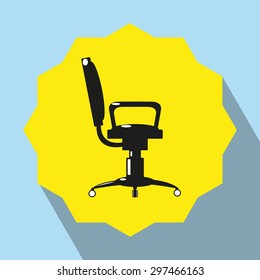 Pieces of furniture. Computer chair. Vector icon.