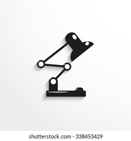 Pieces of furniture. Table lamp. Vector icon.
