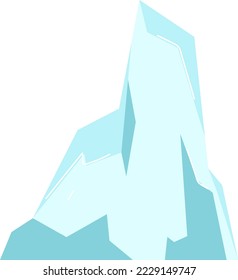Eis- und Schneekoteletts, große Eisberge, schwere Frostelemente für Design, Cartoon-Stil mit Schneeflocken, Vektorgrafik