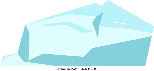 Eis- und Schneekoteletts, große Eisberge, schwere Frostelemente für Design, Cartoon-Stil mit Schneeflocken, Vektorgrafik