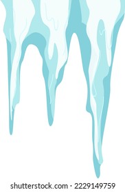 Trozos de hielo y trozos de nieve, icebergs grandes, elementos de escarcha severa para el diseño, dibujos animados con copos de nieve, ilustración vectorial