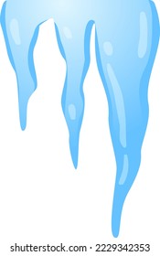 Eis- und Schneekoteletts, große Eisberge, schwere Frostelemente für Design, Cartoon-Stil mit Schneeflocken, Vektorgrafik