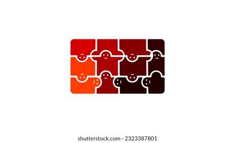 pieces of jigsaw puzzle or teamwork concept