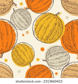 Pieces of melon seamless pattern vector illustration. Vector seamless pattern. Modern stylish abstract texture. Repeating geometric shapes from striped elements