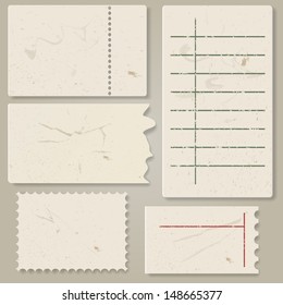 Pieces of old paper. Vector illustration