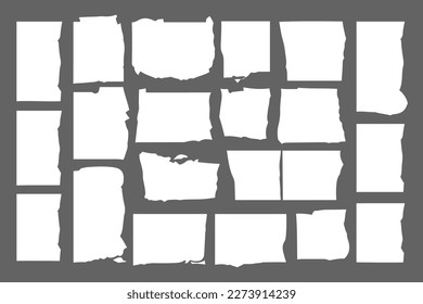 Trozos de papel. Juego de sobras de papel.