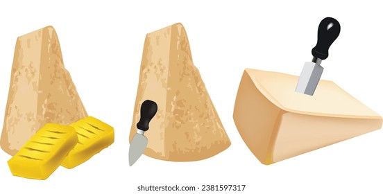 pieces of Parmigiano Reggiano cheese-