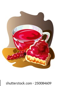 Pieces of pies and currant