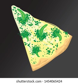 Pieces of Pizza Broccoli for vegetarian.