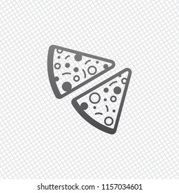 pieces of pizza icon. On grid background