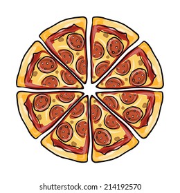 Pieces of pizza, sketch for your design