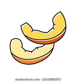 pieces pumpkin peeled color icon vector. pieces pumpkin peeled sign. isolated symbol illustration