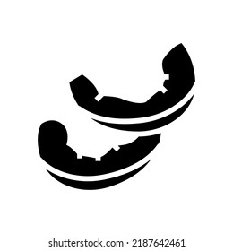 pieces pumpkin peeled glyph icon vector. pieces pumpkin peeled sign. isolated symbol illustration