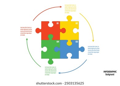 Puzzleteile Infografik. Puzzleteile, Vektorsatz. Puzzle-Puzzle auf weißem Hintergrund. Puzzleteile. Vektorgrafik