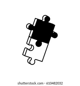 pieces puzzle solution monochrome vector illustration eps 10