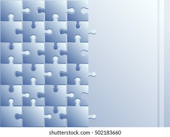 Pieces of puzzles on blue background.