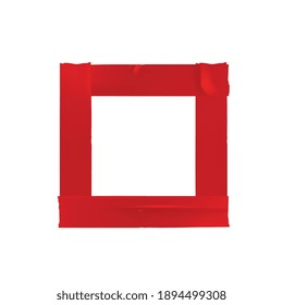 Stücke von Klebeband in Form eines Quadrats auf weißem Hintergrund, realistische Vektorgrafik