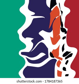 Pieces separated from the side areas, becoming a different color.