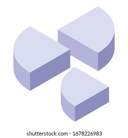 Icono de fuentes de piezas. Isométrico de piezas código fuente icono vectorial para el diseño web aislado en fondo blanco