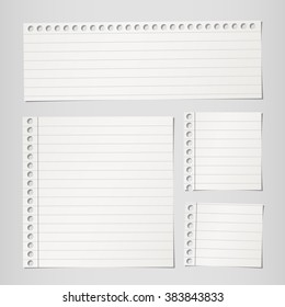 Pieces of torn gray lined note paper 